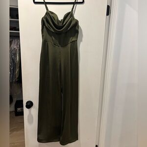 Elegant Olive Green Jumpsuit